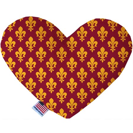 Mirage Pet Products Maroon Fleur de Lis Canvas Heart Dog Toy 6 in. 1193-CTYHT6